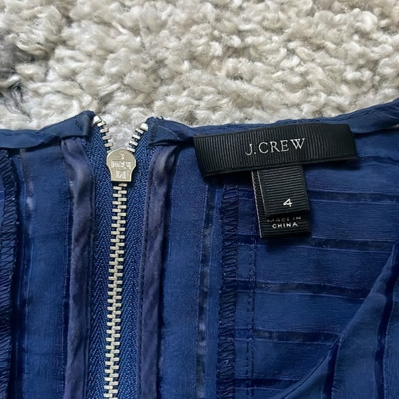 J Crew Size 4 Navy Striped Sheer Tee - Picture 2 of 6